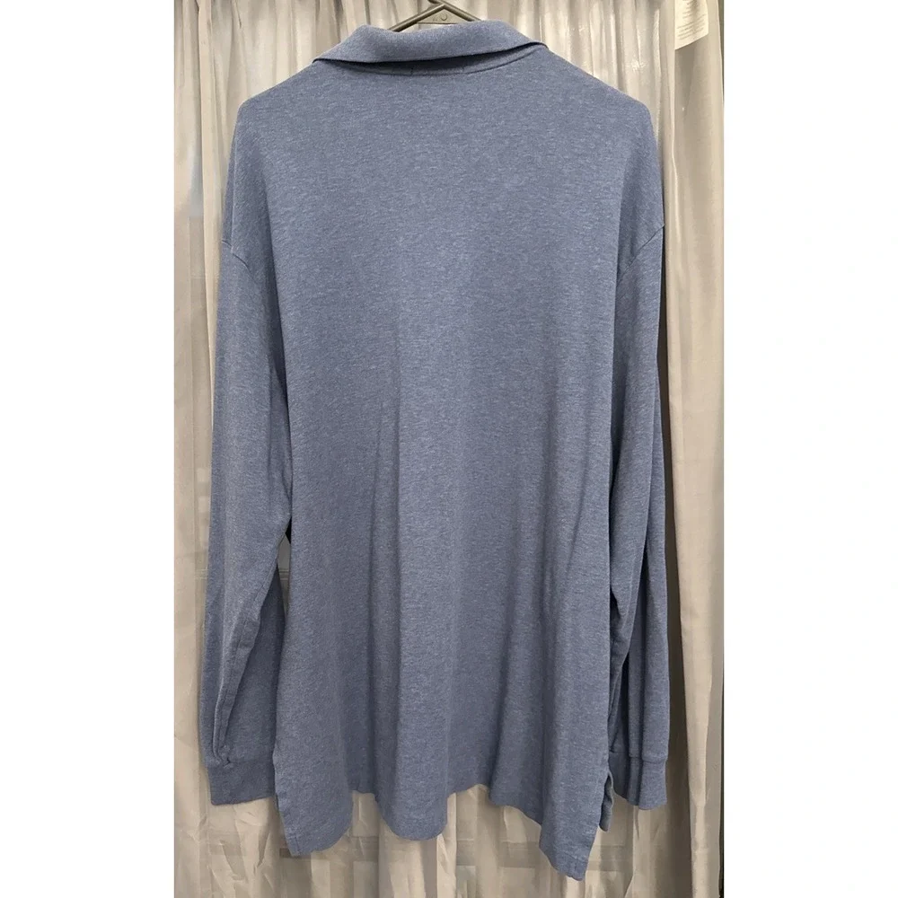 Polo Ralph Lauren 2XLT Shirt Mens Big & Tall Blue Long Sleeve Interlock Cotton